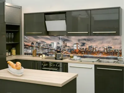 Zdjęcie produktu dla Dimex fototapety do kuchni, samoprzylepne KI-260-117 Night Manhattan 60 x 260 cm