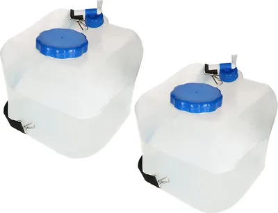 Produktbild von KOTARBAU® 2er Set Faltbarer Wasserkanister mit Tragegriff und Ausgießhahn 16 L