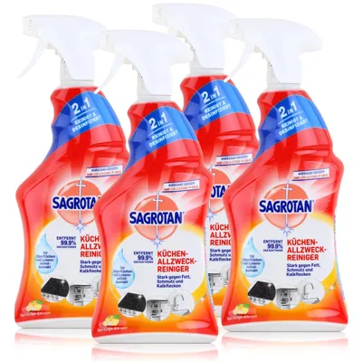 Produktbild von Sagrotan Küchen-Allzweckreiniger Spritzige Zitrone 750ml (4er Pack)