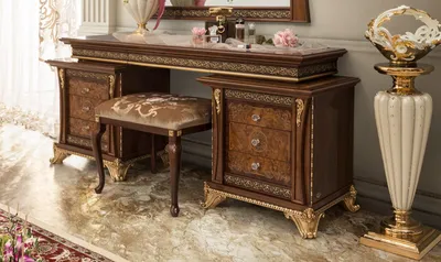 Produktbild von Frisierkommode Frisiertisch Barock Antik Stil Schminktisch Tische Konsolen Tisch