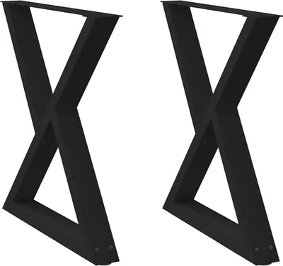 Immagine prodotto di Gambe per tavolo da pranzo 2 pz nere 70x(72-73,3) cm in acciaio
