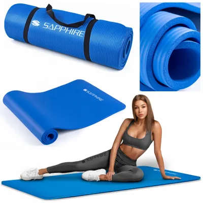 Zdjęcie produktu dla Gruba MATA FITNESS gimnastyczna SG-105 NBR 180x61cm do ćwiczeń joga 1,5cm
