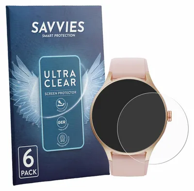 Produktbild von 6x Für Woneligo Smartwatch 1.57" Schutzfolie Savvies Displayschutz Display Schutz Folie Klar Transparent