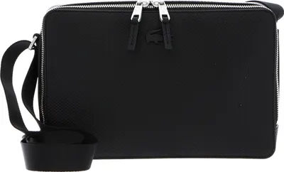 A black Lacoste bodybag is shown against a white background.