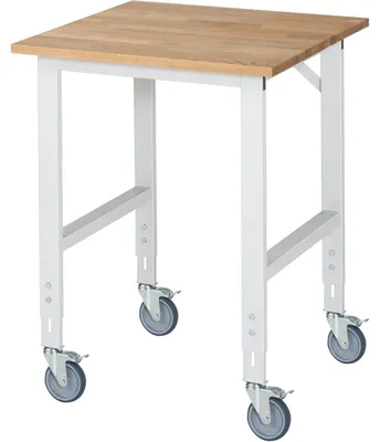 Produktbild von RAU Arbeitstisch 750x800x910-1230 fahrbar B-Platte 25mm l.gr