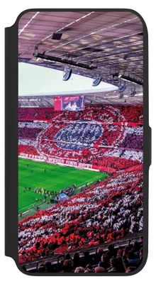 Produktbild von NIVOCASE Klapphülle für Samsung Galaxy A16 5G  Handyhülle aus Kunst Leder NIVOflip schwarz FC Bayern München FCB Stadion