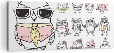 Produktbild von Bild auf Leinwand - Leinwandbild - Eule Spaß Junge fröhlich - 100x40cm - Wand Bild - Wanddeko - Leinwanddruck - Bilder - Kunstdruck - Wanddekoration - Leinwand bilder - Wandkunst - AB100x40-2905