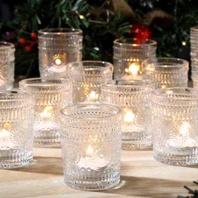 Obrázek produktu pro Omgoods - Sada 24 skleněných svícnů pro tealight svíčky