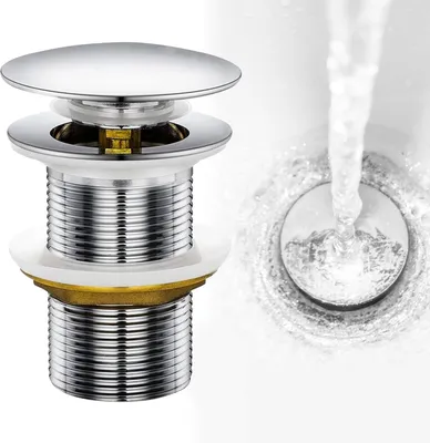 Produktbild von Ablaufgarnitur Waschbecken, Ablaufventil fš¹r Waschbecken und Waschtisch, Abflussgarnitur Ohne ?berlauf, Pop Up Ventil Abfluss Waschbecken aus Edelstahl, Waschbeckenst?psel Abflussstopfen