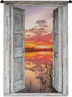 Produktbild von MuchoWow® Wandteppich Wandbehang Landschaft - Sonnenuntergang - Wasser - Aussicht 120x180 cm Tapisserie Dekoration Wandtuch - Schlafzimmer - Dekorationen für das Haus