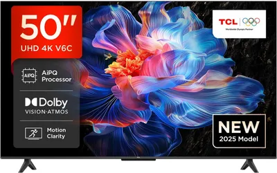 Obrázek produktu pro TCL V6C 50V6C, 127 cm (50"), 3840 x 2160 px, DLED, Smart TV, Wi-Fi, Metalická