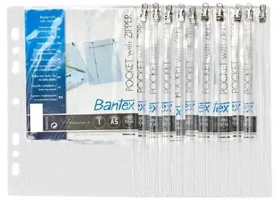 Zdjęcie produktu dla Koperty z zamkiem błyskawicznym Bantex A5, 10 szt.
