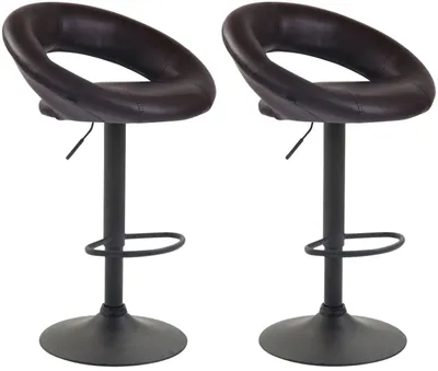Produktbild von 2er Set Barhocker Olinda Kunstleder schwarz braun