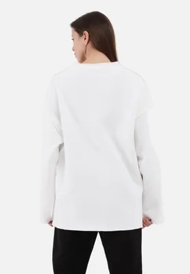 Produktbild von Sweater Basic Baumwolle Uni Sweatshirt Pullover  S Weiß