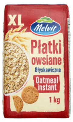 Zdjęcie produktu dla Melvit Płatki Owsiane Błyskawiczne Xl 1 Kg
