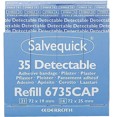 Produktbild von Pflaster-Strips Salvequick detectable Refill 6735 VE=35 Stück
