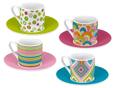 Produktbild von Könitz Geschenkset Espresso 4er 85 ml - SPRING - Porzellan/Designbecher