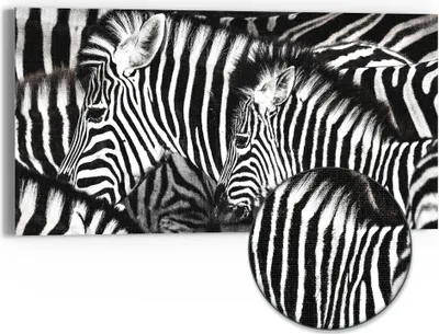 Produktbild von DEQORI Hybrid Leinwand Bild 60x30 cm 'Streifenharmonie' Wandbild Glas flach modern