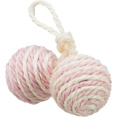 Produktbild von Doppelter Sisalball Für Katzen Mit Glocke - Interaktives Spielzeugset 2ErDoppelter Sisal-Ball Katzenspielzeug Mit Glocke | Interaktives Spielset 2Er