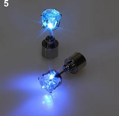 Produktbild von Leuchtende LED-Strass-Ohrringe, Ohrstecker, Tanzparty-Zubehör für Party/Weihnachten-Blau