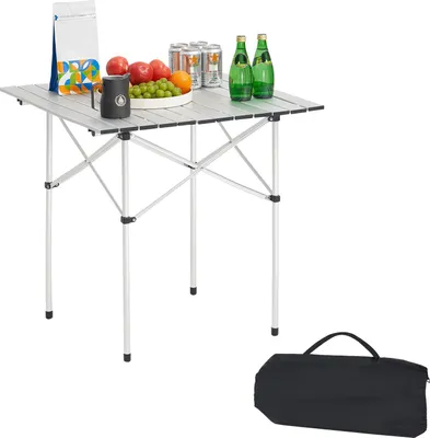 Immagine prodotto di VEVOR tavolo pieghevole tavolo da buffet portatile multiuso 70 cm, tavolo quadrato in alluminio (per 2-4 persone) con borsa di trasporto, tavolo da giardino tavolo da campeggio per feste picnic campeggio barbecue, argento