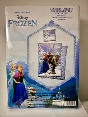 The image shows the packaging of a Disney Frozen themed duvet cover and pillowcase set.