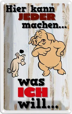 Produktbild von vianmo Blechschild 18x12 cm hier kann jeder machen was ich Dekoration Spruch Zitat