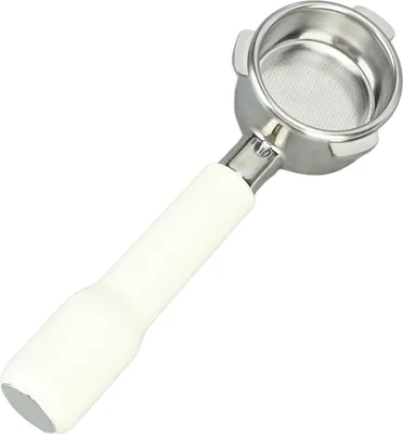 Zdjęcie produktu dla Portafiltr bez dna 54 mm ze stali nierdzewnej z 3 uszami do kawy dla Breville 8 Typ C2 Biały Plastik