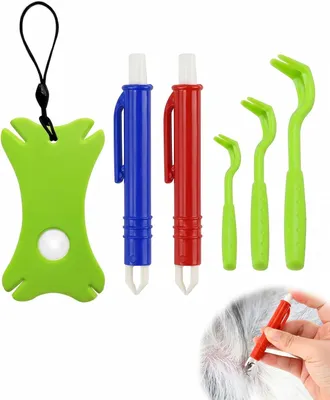 Image de Kit de pinces à tiques, 6 pièces, en plastique, pour les humains et les animaux de compagnie