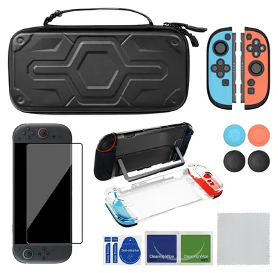 Image de Housse de protection pour Nintendo Switch 2 Étui, Lot avec film Noir