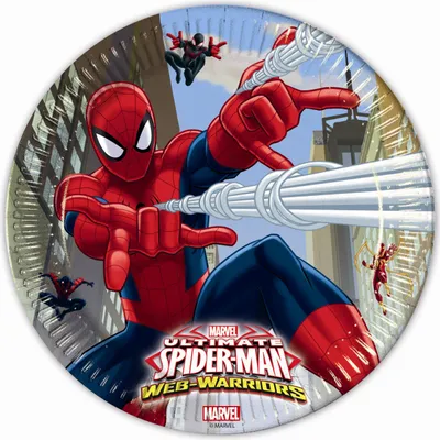 Produktbild von Spiderman Partyteller 8 Stück Lizenzware 23cm