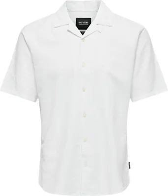 Produktbild von ONLY & SONS Leinenhemd mit kurzen Ärmeln und Knopfleiste Größe: XL (43/44)