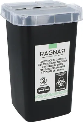 Image de Conteneur pour lames de rasoir - Poubelle pour rasoir - Pour coiffeurs et barbiers - Etui pour lames de rasoir