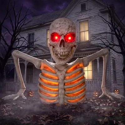 Halloween-Skelett-Deko 1 m mit LED und Sound