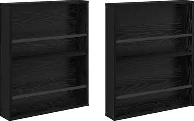 Zdjęcie produktu dla vidaXL Stojak na czasopisma 2 szt. o wyglądzie czarnego dębu 60 x 12 x 70 cm