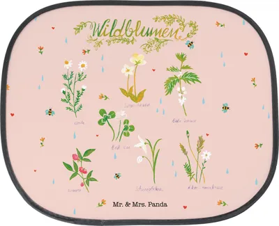Produktbild von Mr. & Mrs. Panda Sonnenschutz Auto Wildblumen - Geschenk, Dekoration, Wildblume, seitenscheibe, Autoscheibe, Blumen, Blume, Sonnenblende, Hitzeschutz