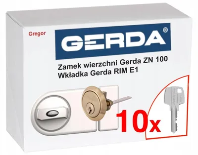 Produktbild von Gerda ZN100 Aufschraubschloss Weiß mit 10 Schlüsseln
