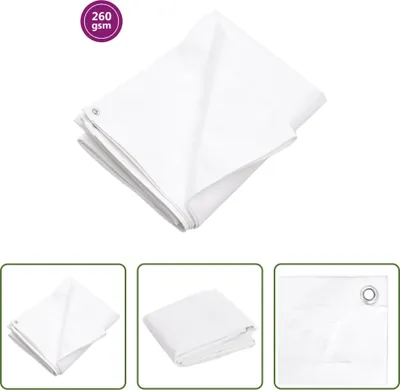 Produktbild von The Living Store Abdeckplane 260 g/m² 4x6 m Weiß HDPE