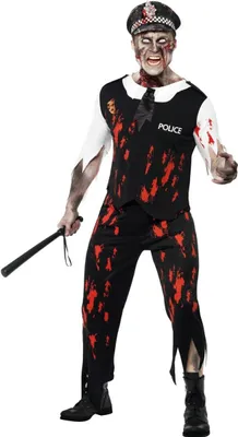 Produktbild von Zombie Polizistenkostüm Halloween für Herren L