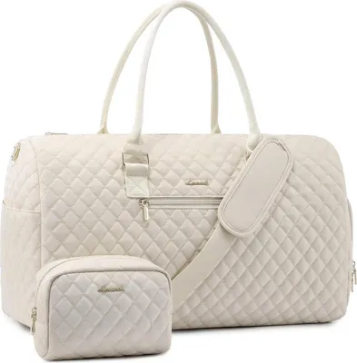 Produktbild von LOVEVOOK Reisetasche Damen mit Schuhfach & Nassfach, Handgepäck Tasche Beige