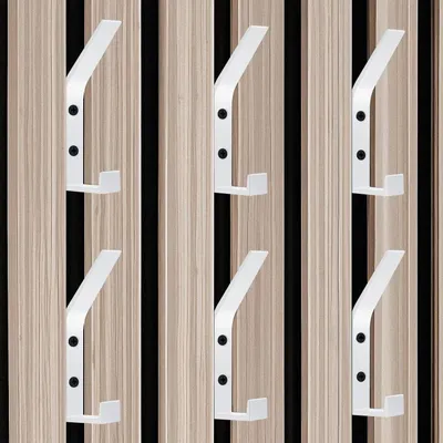 Immagine prodotto di Ganci per pannelli acustici, doppia presa, neri, in alluminio, 13 mm, set da 6