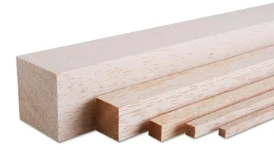 Produktbild von Leichter Balsaholzstreifen 12x12x1000mm für Modellbau und Bastelarbeiten