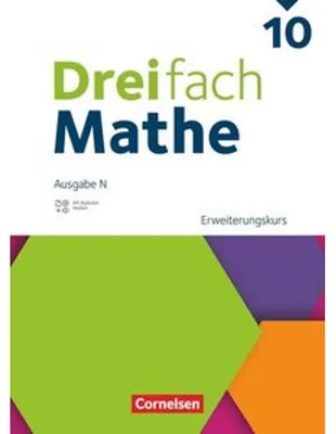 Obrázok produktu pre Dreifach Mathe 10. Schuljahr - Ausgabe N - Erweiterungskurs - Schulbuch mit digitalen Hilfen, Erklärfilmen und Wortvertonungen