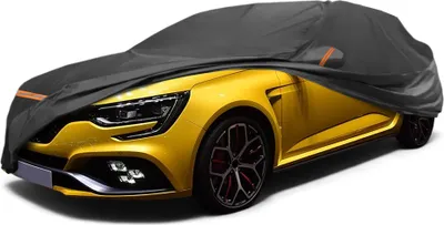 Produktbild von Autoabdeckung fš¹r Renault Megane 2016-2023 PEVA Spunlace Baumwolle Outdoor Voll Autoabdeckung Alle Wetter Wasserdicht Schutz mit Passagiertš¹r Rei?verschluss Schwarz
