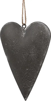 Immagine prodotto di Ciondolo decorativo Clayre & Eef cuore 8 cm metallo grigio