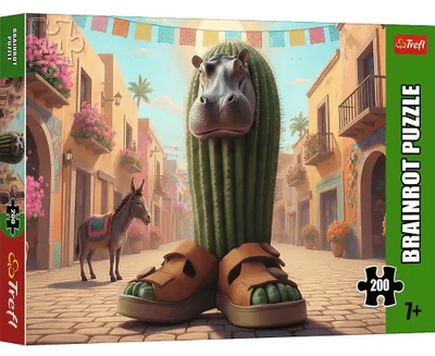 Zdjęcie produktu dla Puzzle 200 elementów BrainRots Il Cacto Hipopotamo Trefl