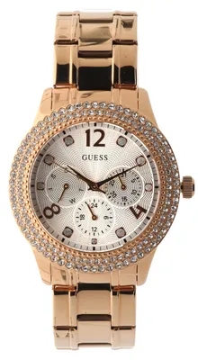 Produktbild von Guess Damen Analog Quarz Uhr mit Edelstahl Armband Farbe Roségold W1097L3