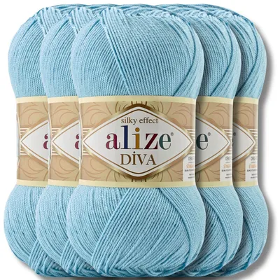 Produktbild von Alize 5x 100g Diva Wolle, Uni, Häkeln, Stricken (346)