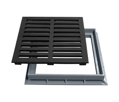 Immagine prodotto di Marley Griglia di scarico Griglia in ghisa + telaio 30x30 cm per pozzetto di scarico Scarico cortile carrabile