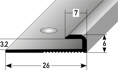 Produktbild von PROVISTON Einfassprofile | 3 x 6 x 26 x 2700 mm | Abschlussprofil Anpassungsprofil Ausgleichsprofil Aluminium eloxiert Spezialemailliert Schwarz Gebohrt